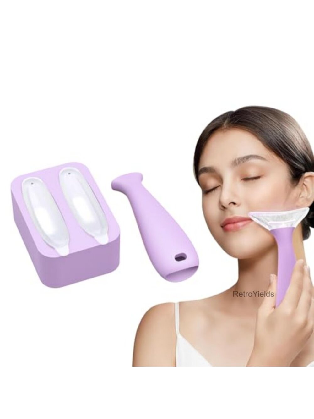 Reusable Facial Ice Roller for Puffiness, Cooling Massage, Gua Sha Skin Care